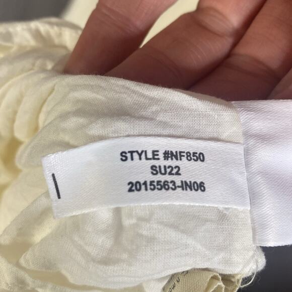 Madewell Ruffle-Strap Tiered Midi Dress in Textural Stripe Women's Large - Picture 7 of 8